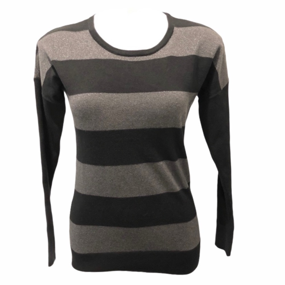 Banana Republic Metallic Gray Stripe Sweater - Size XS